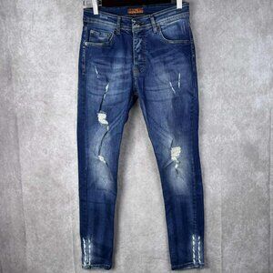 Good Mood Premium Women's Distressed Skinny Ankle Jeans 27x27